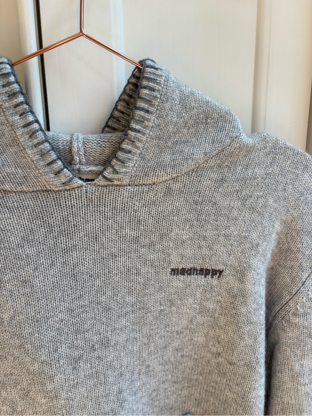 Madhappy Light Gray Crewneck Knit Sweater “Shrunken”